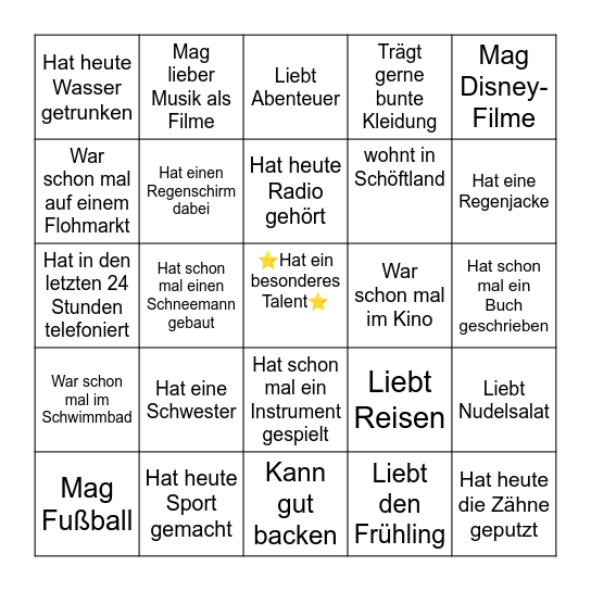 Gemeindewochenende Bingo Card