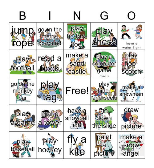 I want to... Bingo Card