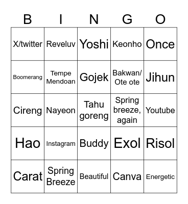 Lfejuyeon Bingo Card