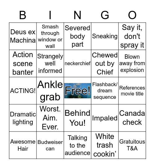 B-Movie Bingo Card