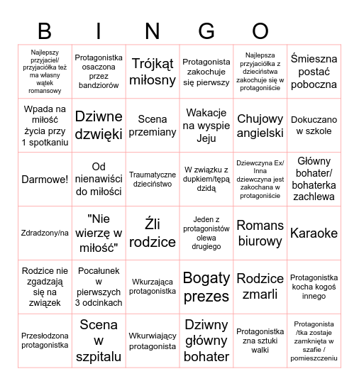 Dramowe bingo Card