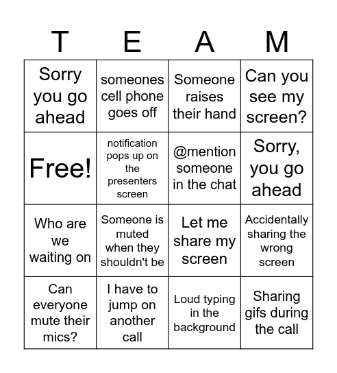 Master Data Team BINGO Card