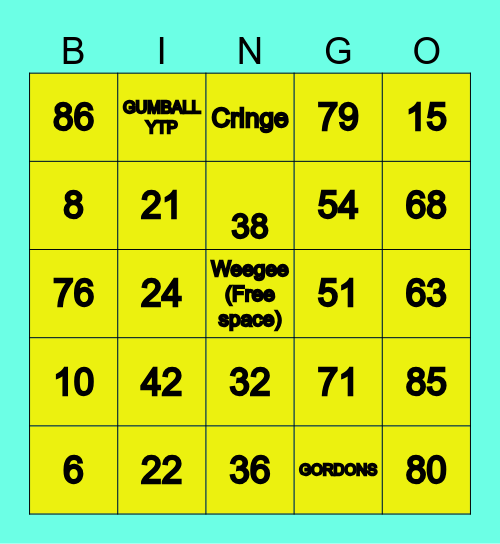 YTP Bingo Card