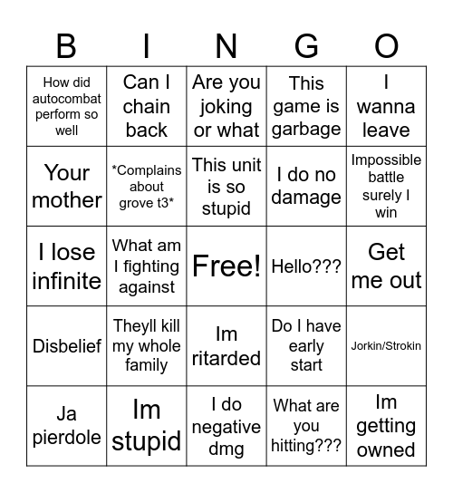 Rito Jebus Cross Adventure Bingo Card