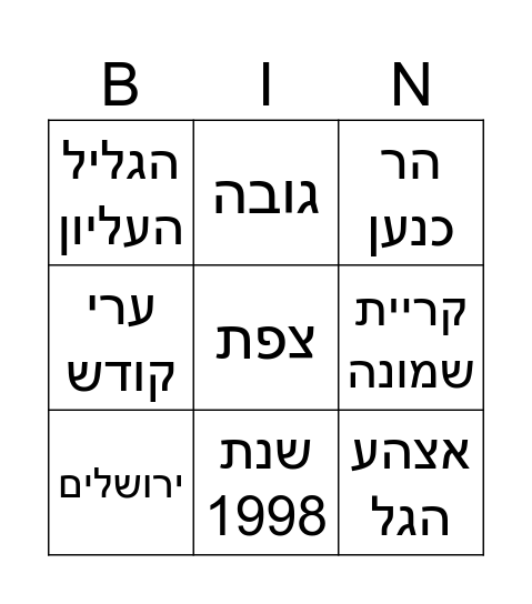 Untitled Bi Bingo Card