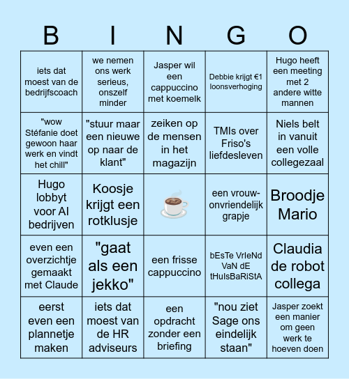 Koffieclowntjes Bingo Card