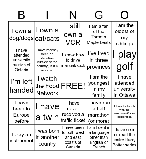 ERS BBQ Bingo Card