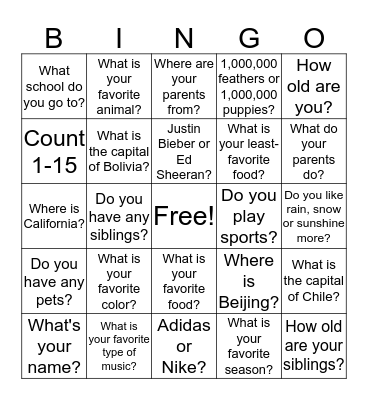 Bingo Card