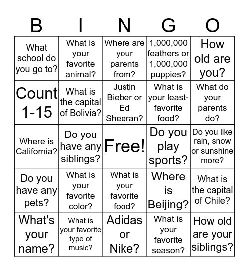 Bingo Card