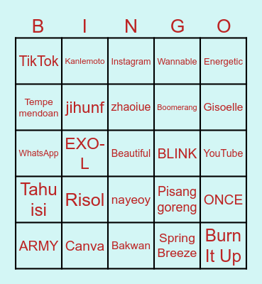 Bingo docil! 🐰 Bingo Card