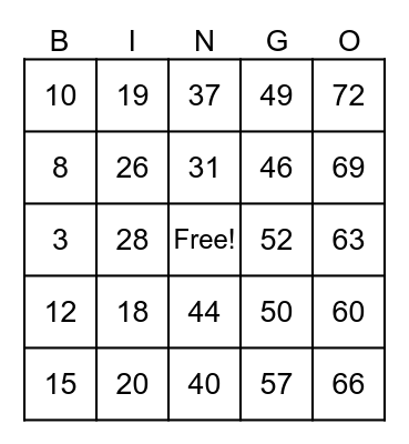 Ruan Safety Bingo Card