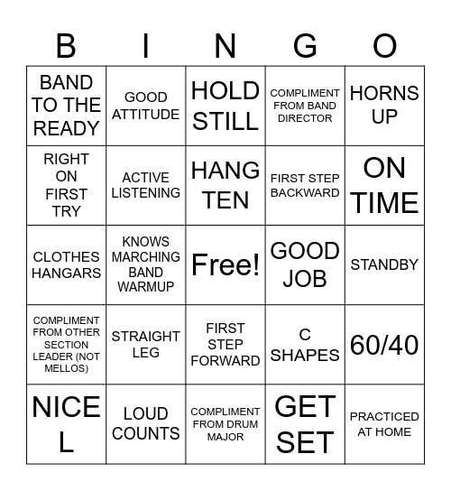 MELLOPHONE BINGO Card