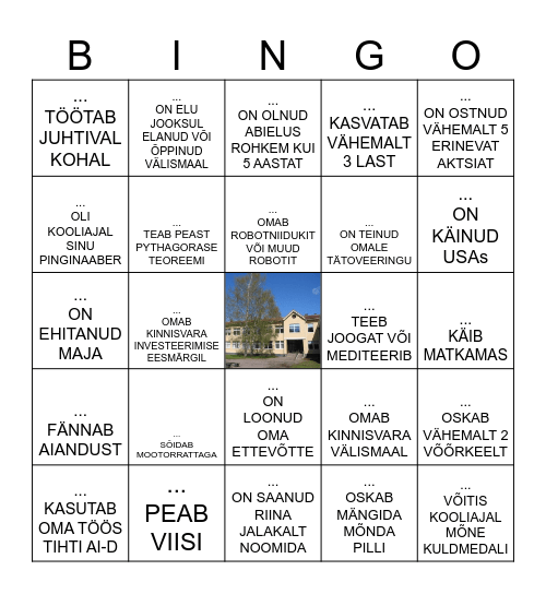 KKK 33 BINGO, "Leia klassikaaslane, kes..." 06.06.2026 Bingo Card