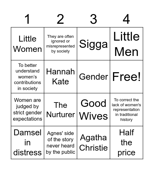 Burial Rites Bingo Card
