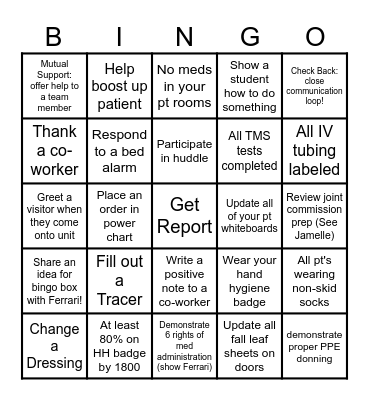 RN Bingo Card