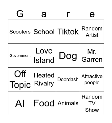 Mrs. Garren Bingo Card