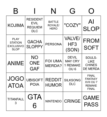 SUMMER GAME FEST Bingo Card