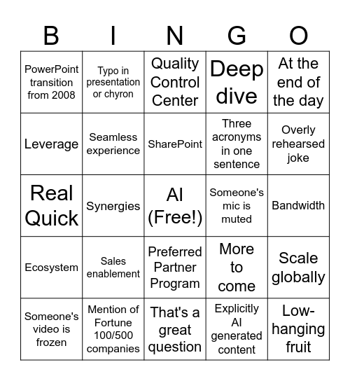AVI-SPL Edge Bingo Card