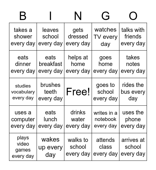 Find someone who Bingo Card