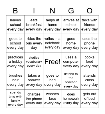 Find Someone who... Bingo Card