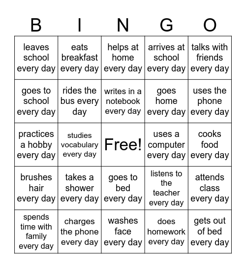 Find Someone who... Bingo Card
