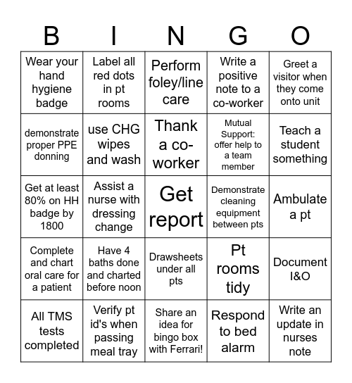 NT Bingo Card