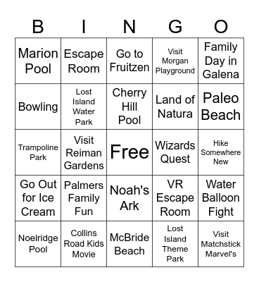 Summer BINGO Card