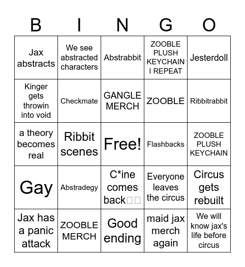 Tadc episode 9 Bingo Card