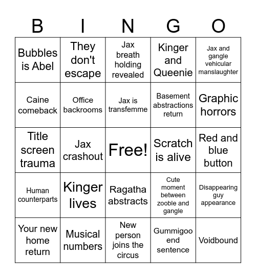 TADC Bingo Card