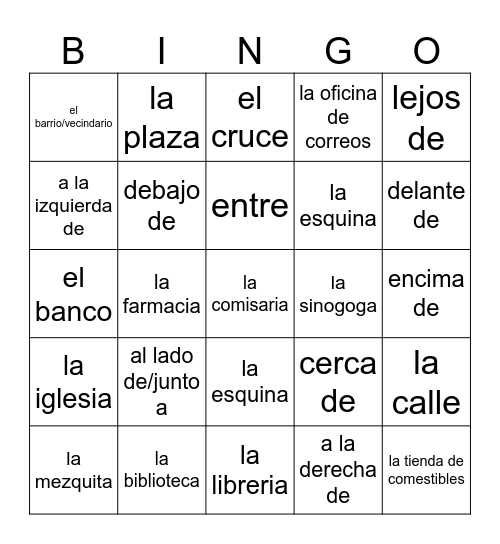 Mi Communidad Bingo Card