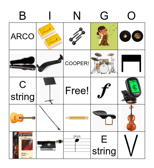 Strings Bingo 1 Bingo Card
