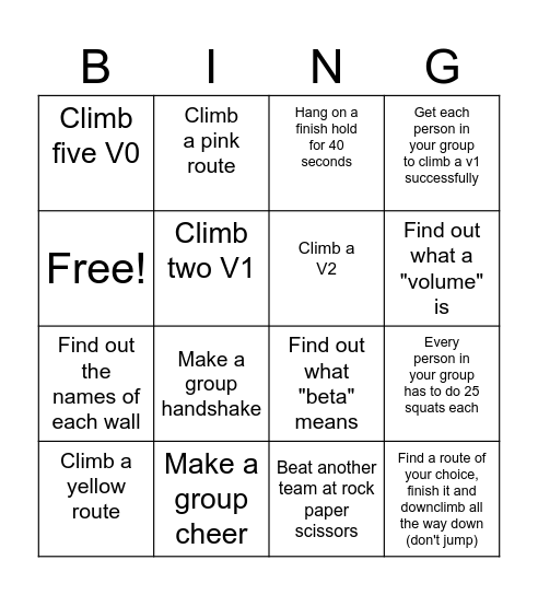 BOULDER BINGO Card