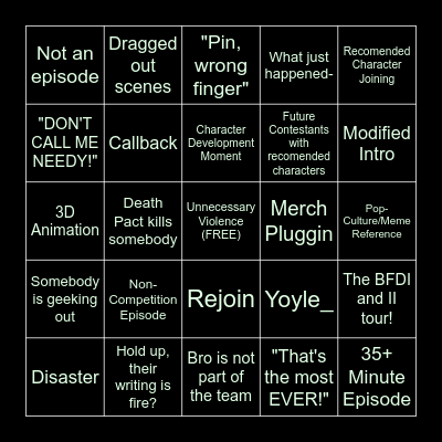 BFDI BINGO Card