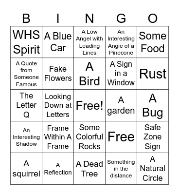 Photo Bingo Card
