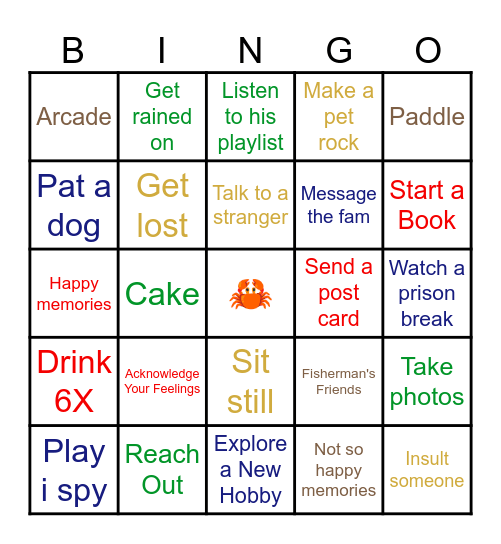 Dad's Birthday Coping Skills Bingo Card