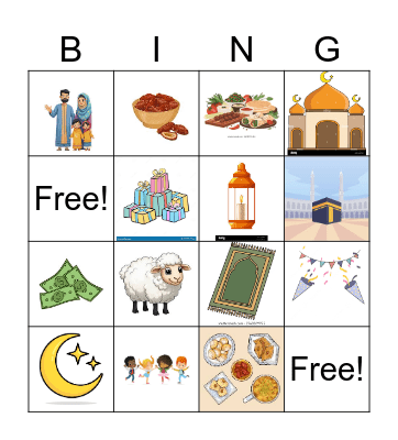 EID Mubarak Bingo Card