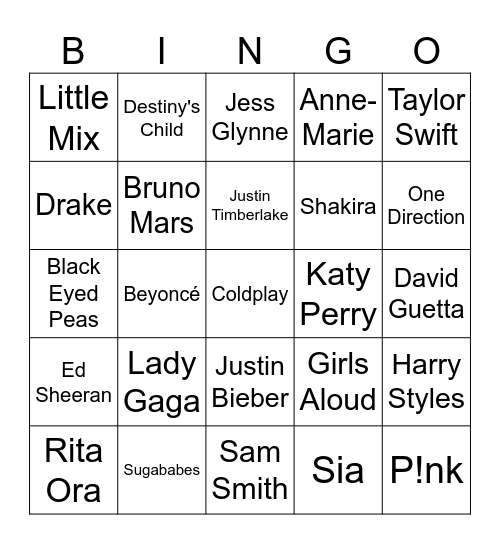 Capital Bingo Card