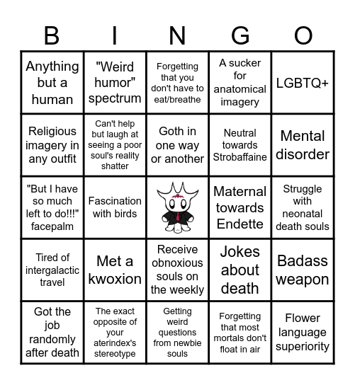 Typical Mortemnex Employee Bingo Card