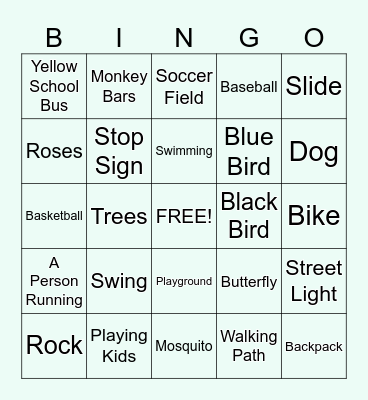 Outdoor BINGO Card