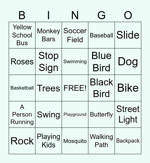 Outdoor BINGO Card