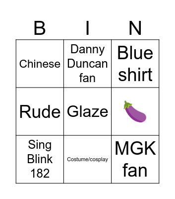 Omegle bingo Card