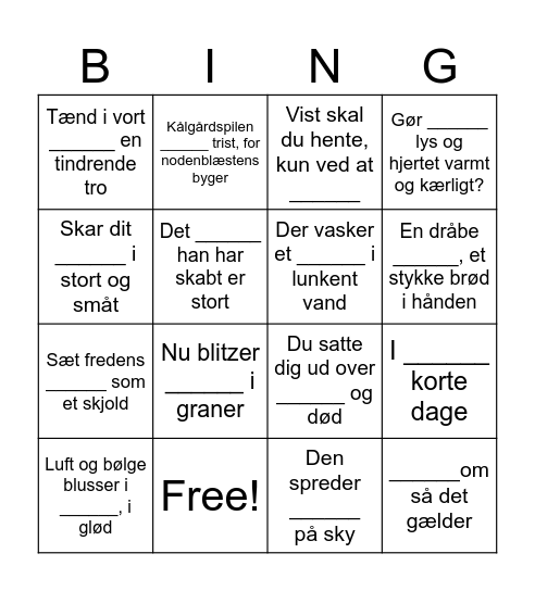 Salmebingo Card