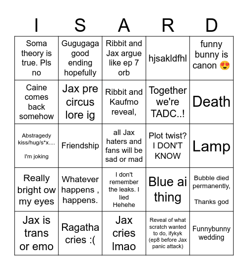 Ep 9 stuffyfuufjdjahss  TADC Bingo Card