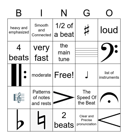 Music Bingo! Bingo Card