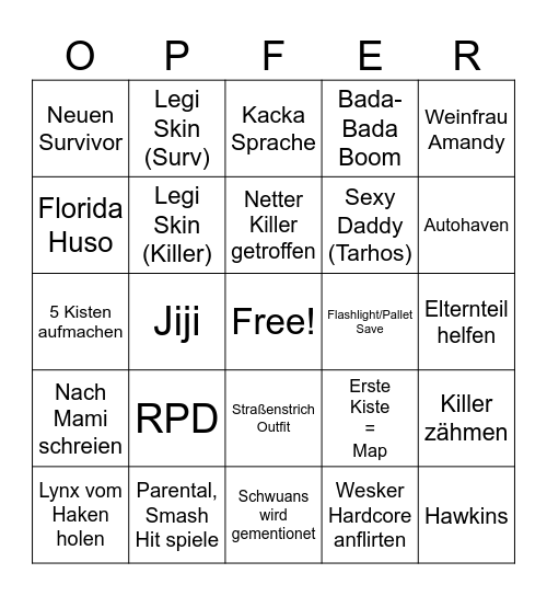 Danny ist Geilo Bingo Card