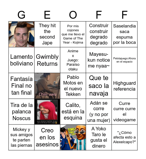 Summer Game Fest 2026 Bingo Card