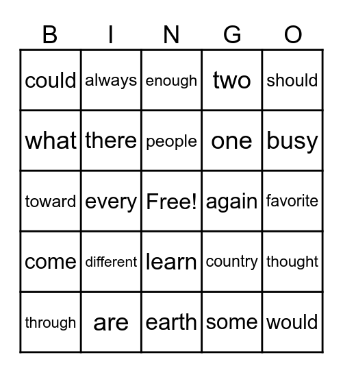 Bingo Card