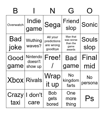 Summer games fest bingo Card