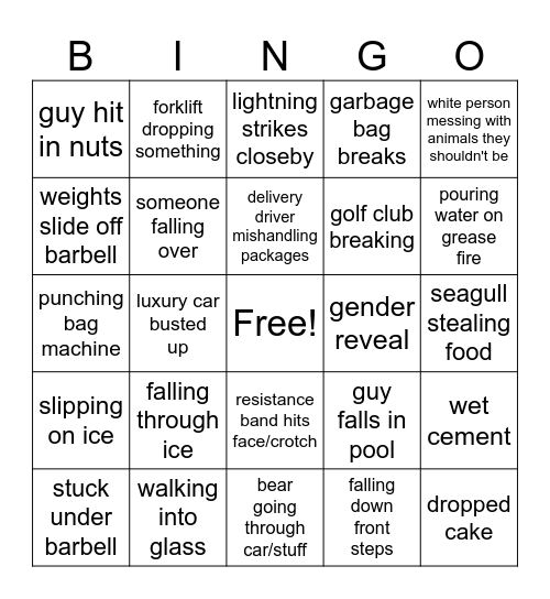 Failarmy Bingo Card