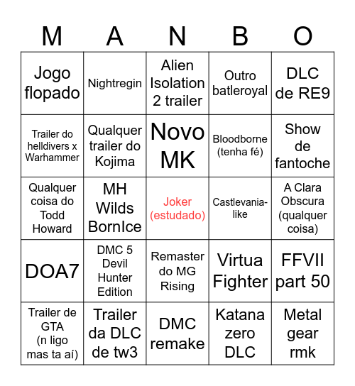 Banheirão dos campeões (05/06/2026) Bingo Card